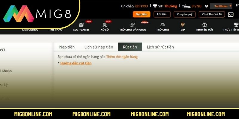 Rút tiền MIG8 nhanh chóng có 3 bước đơn giản